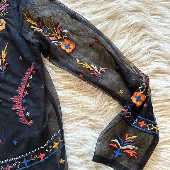 ZARA BEADED AND EMBROIDERED MESH TOP - Picture 3 of 7